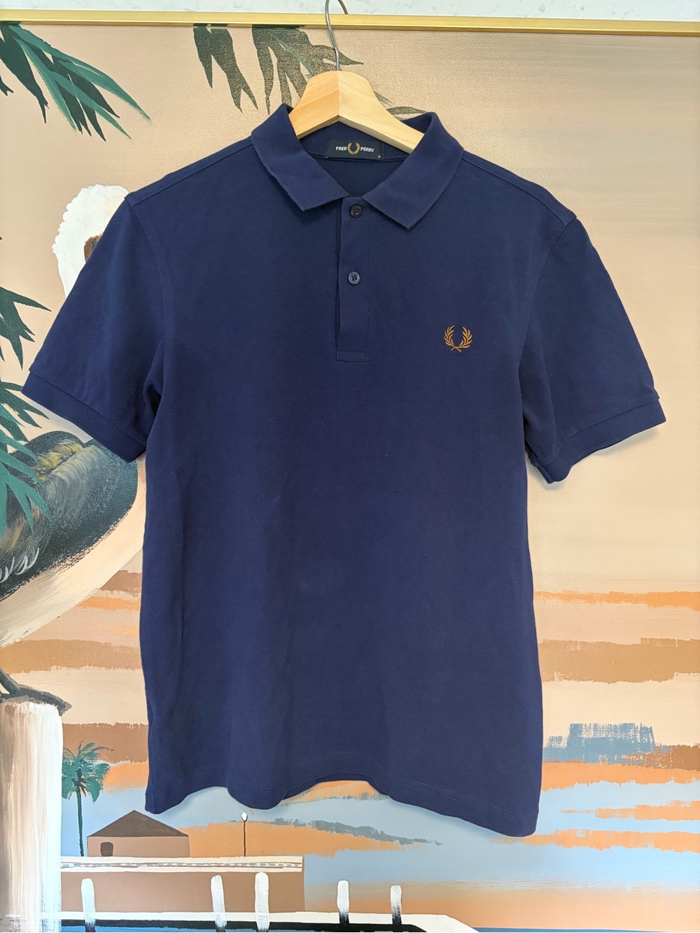 Fred Perry Navy Blue Polo Shirt slim fit m6000